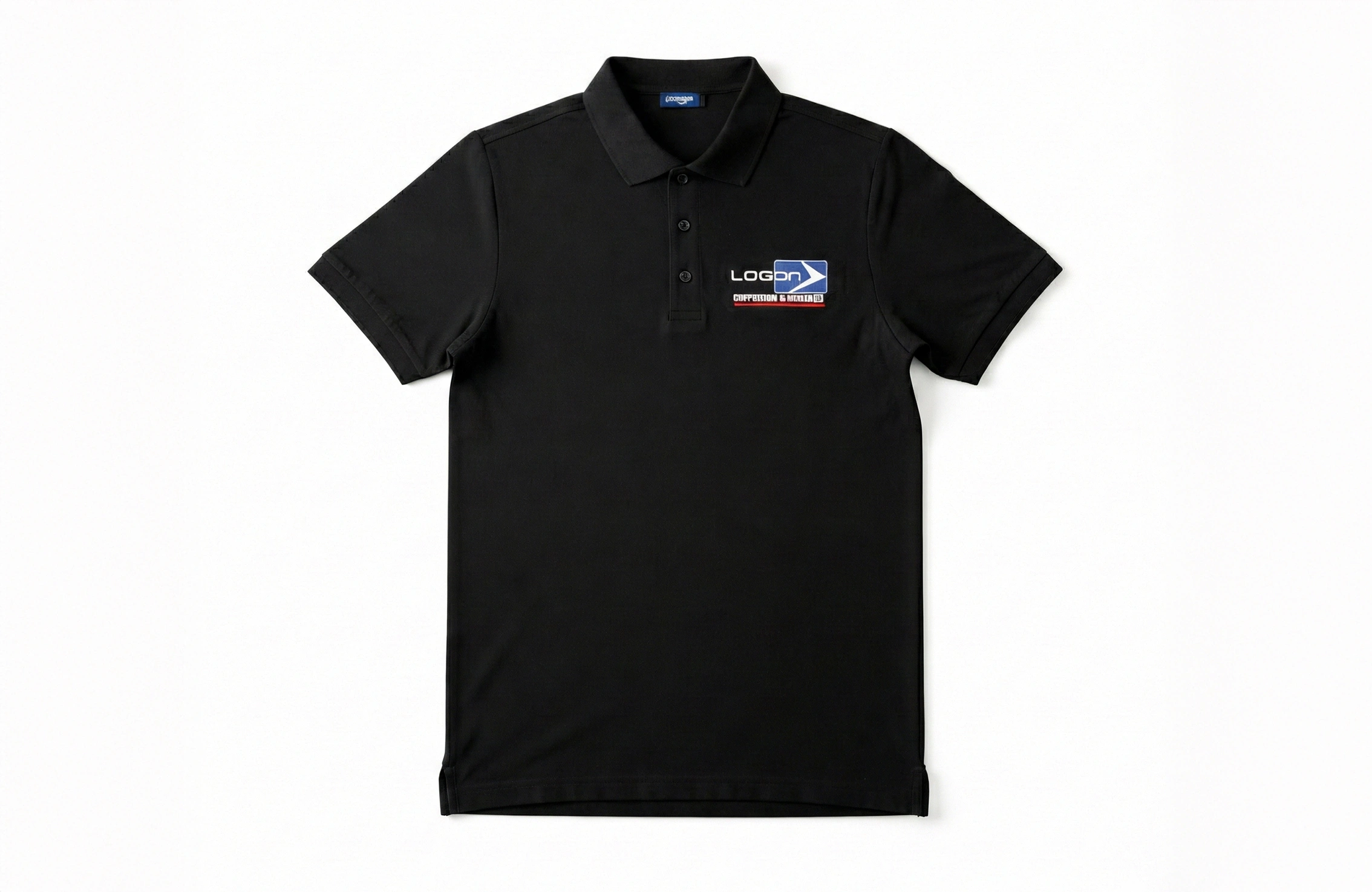黑色公司 Polo Shirt 左胸 Logo 繡花案例