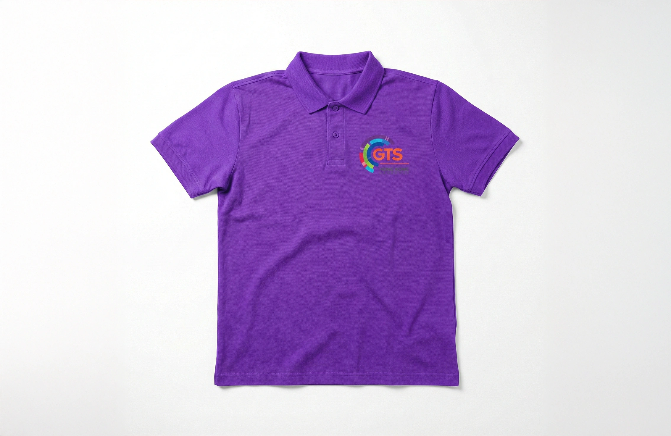 紫色團體 Polo Shirt 左胸彩色標誌製作案例