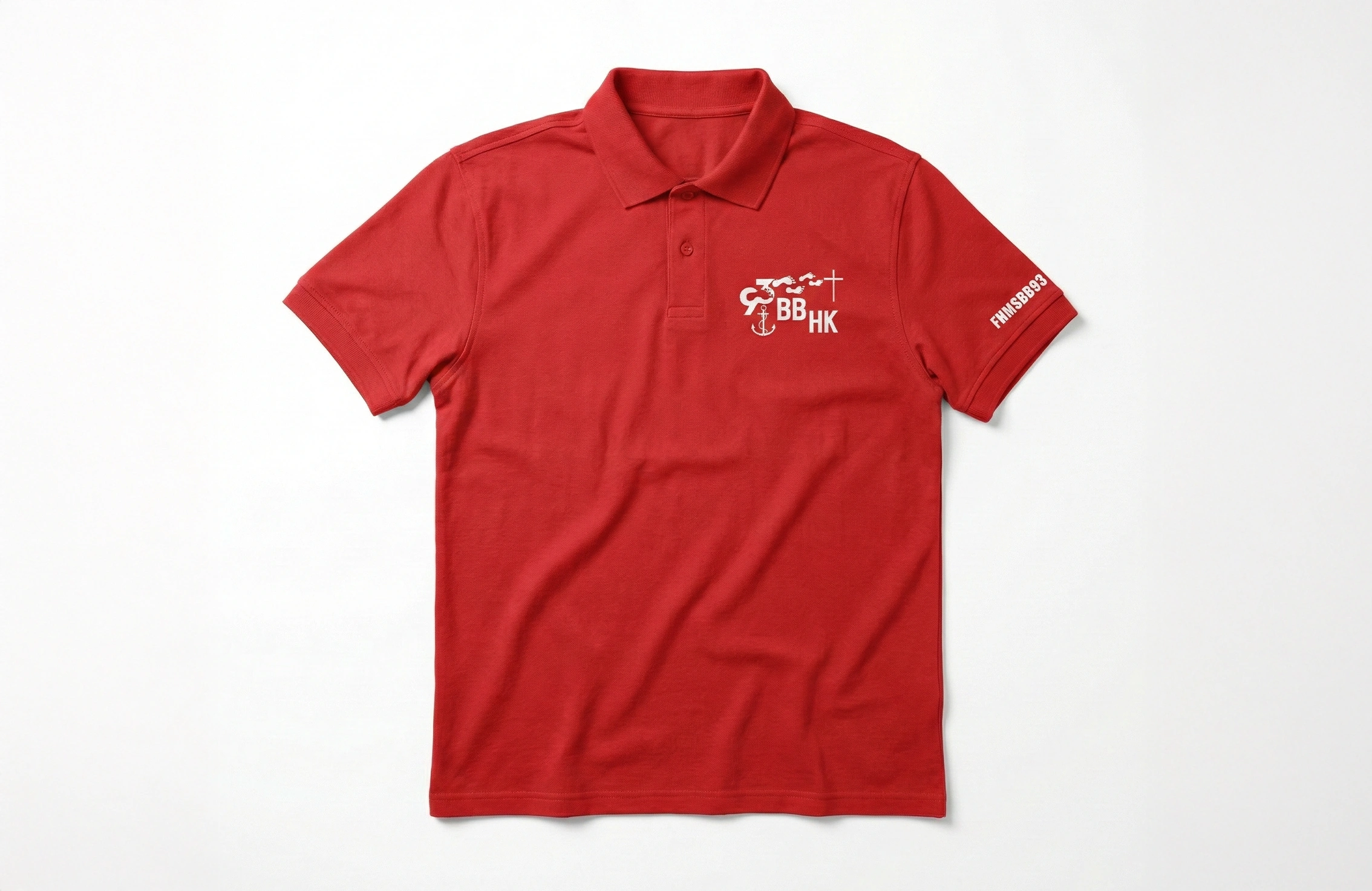 紅色團體 Polo Shirt 左胸 Logo 絲網印刷案例