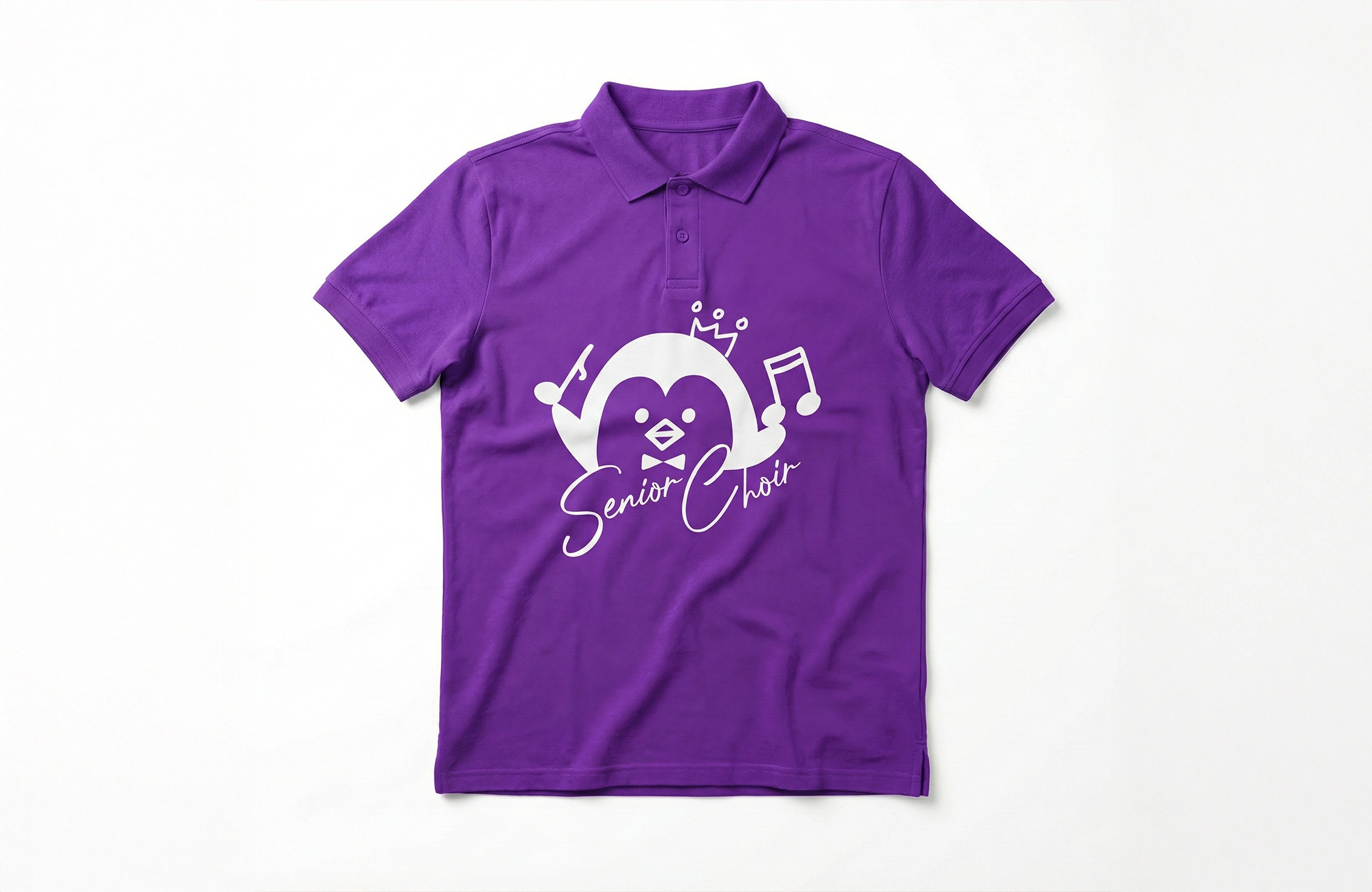 紫色活動 Polo Shirt 大型胸前圖案印刷案例