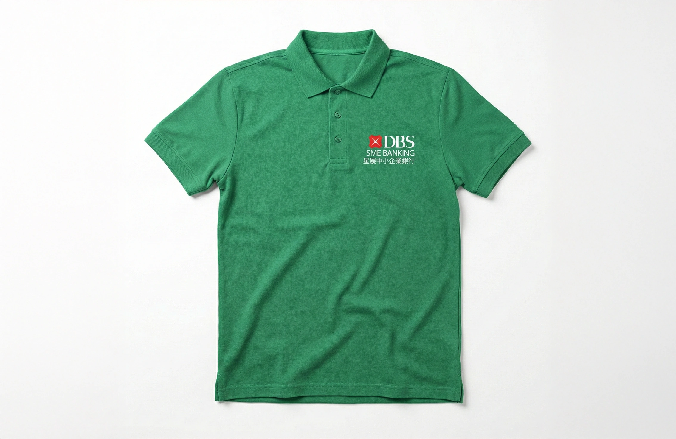 綠色品牌 Polo Shirt 左胸 Logo 絲網印刷案例