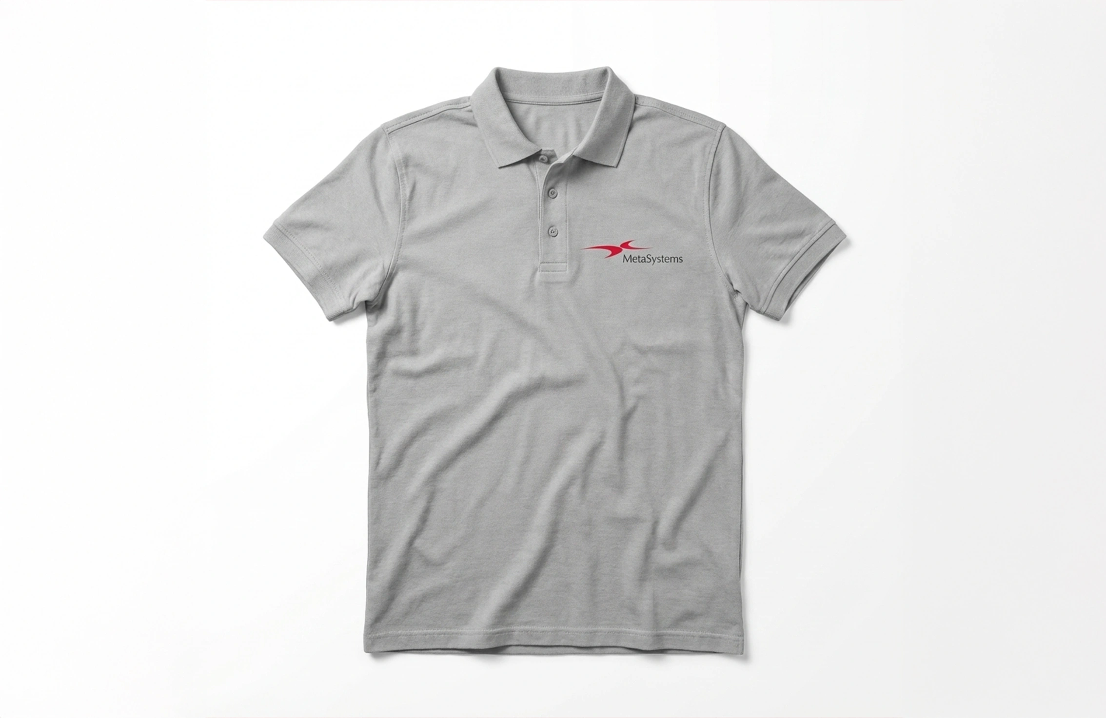淺灰色公司 Polo Shirt 左胸彩色 Logo 印刷案例