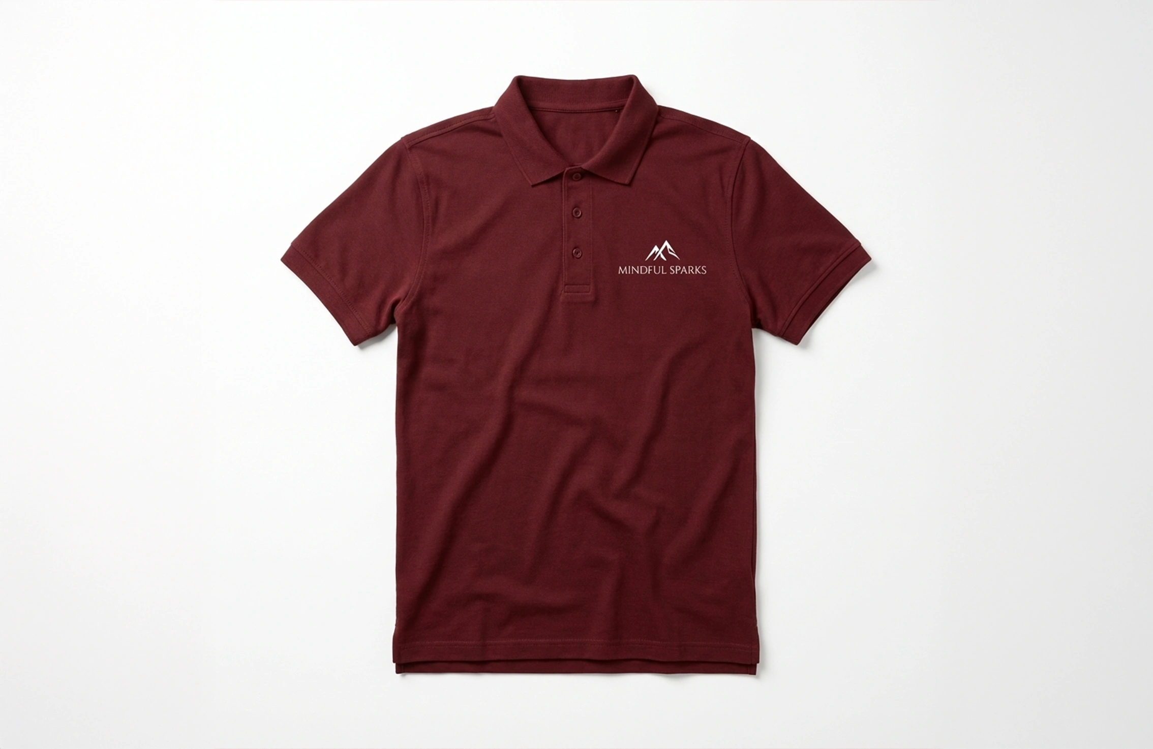暗紅色企業 Polo Shirt 左胸白色 Logo 印製案例