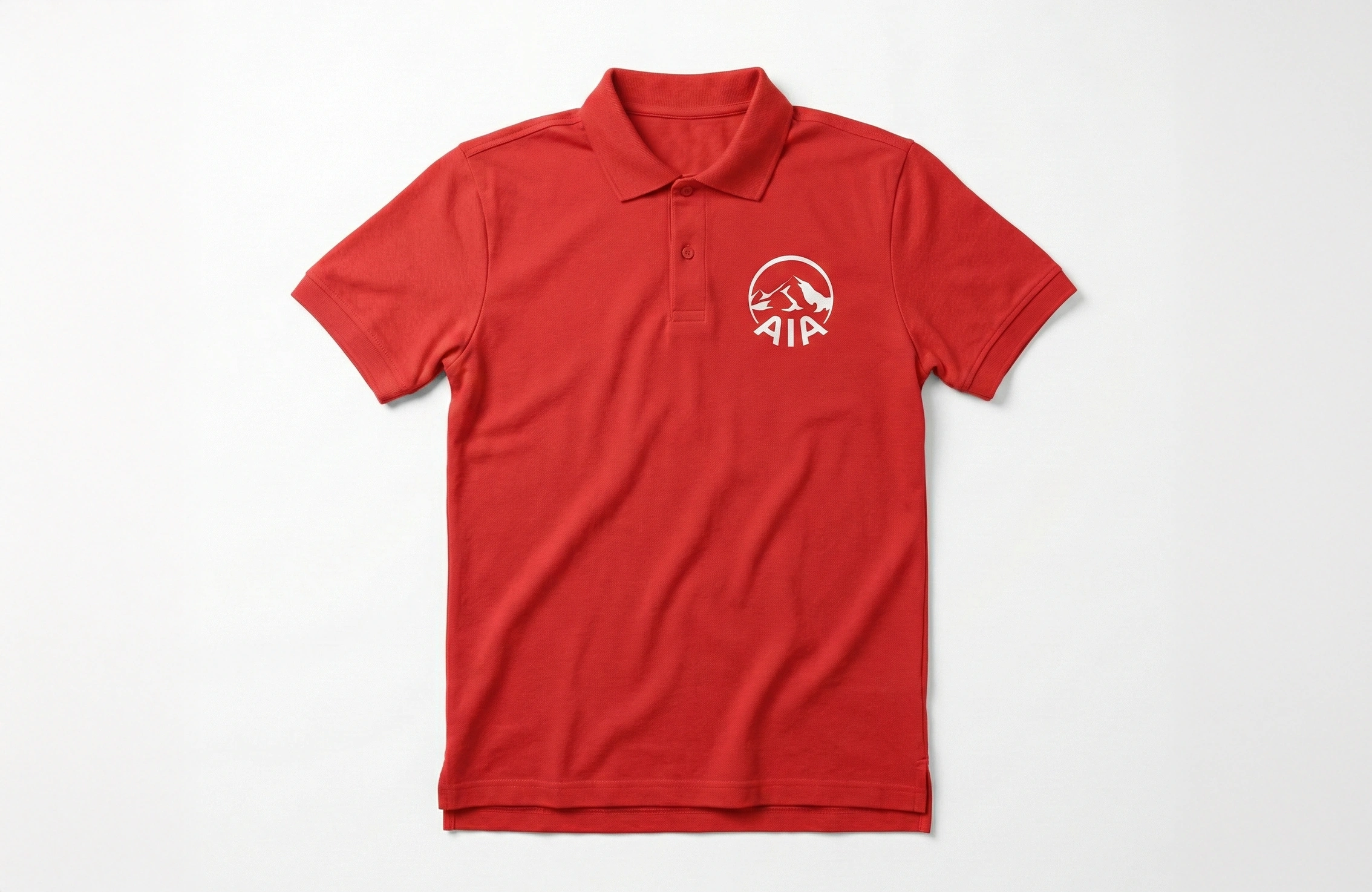 紅色公司 Polo Shirt 左胸 Logo 絲網印刷案例
