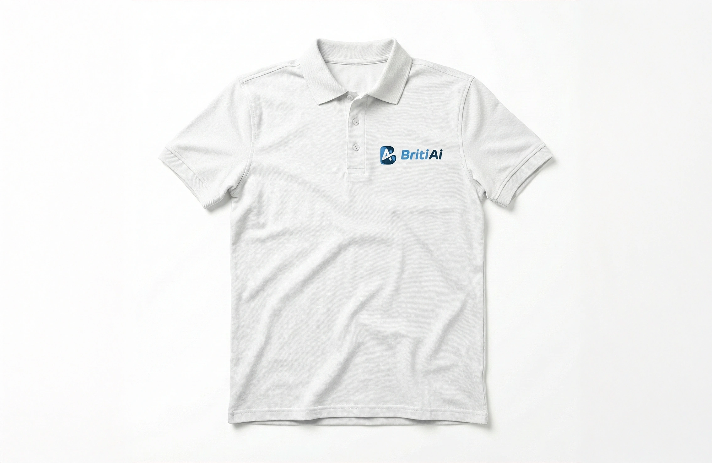 白色公司 Polo Shirt 左胸藍色 Logo 印製案例