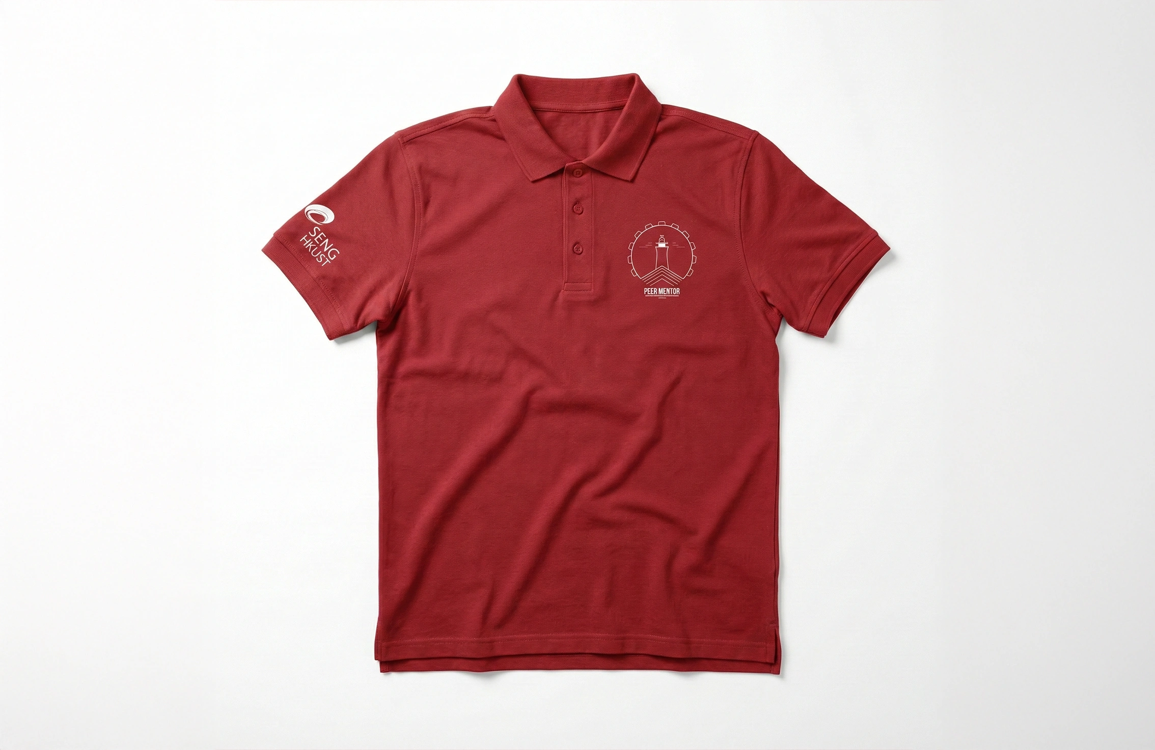 紅色機構 Polo Shirt 胸前及衣袖 Logo 印刷案例