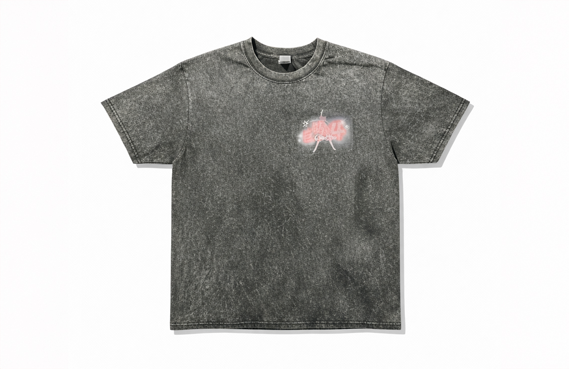 活動 Tee DTG 直噴作品 25，平鋪展示