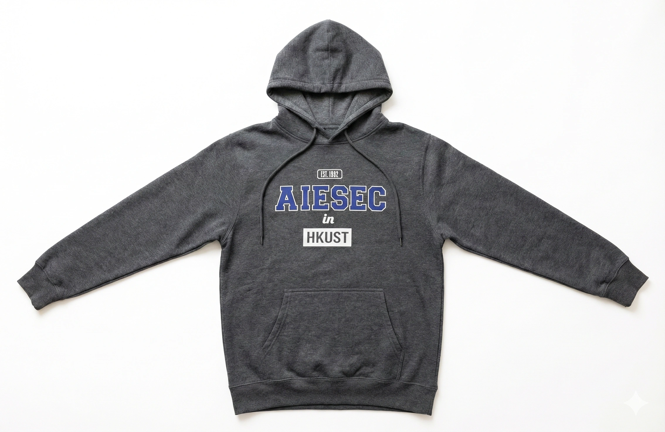 深灰色套頭 Hoodie 正面 AIESEC HKUST 圖案印刷作品