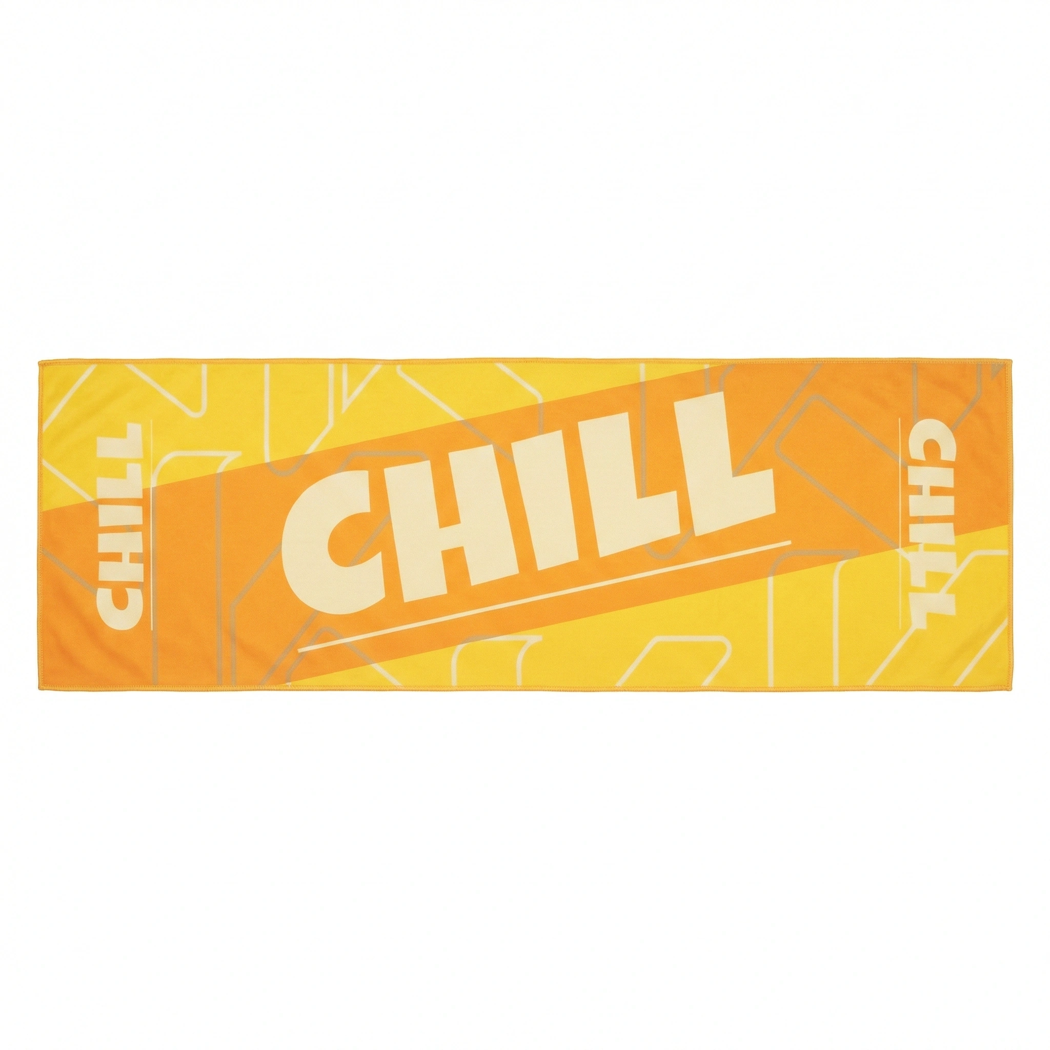 橙色 Chill 英文字句全版熱升華運動毛巾作品