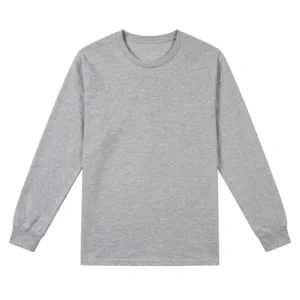 TS013 210g 全棉 長袖T-Shirt 麻灰
