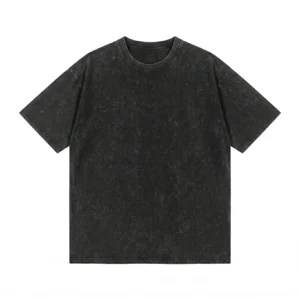 TS042 250g 全棉重磅雪花 T-Shirt 黑色