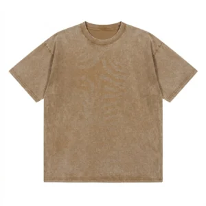 TS042 250g 全棉重磅雪花 T-Shirt 沙色