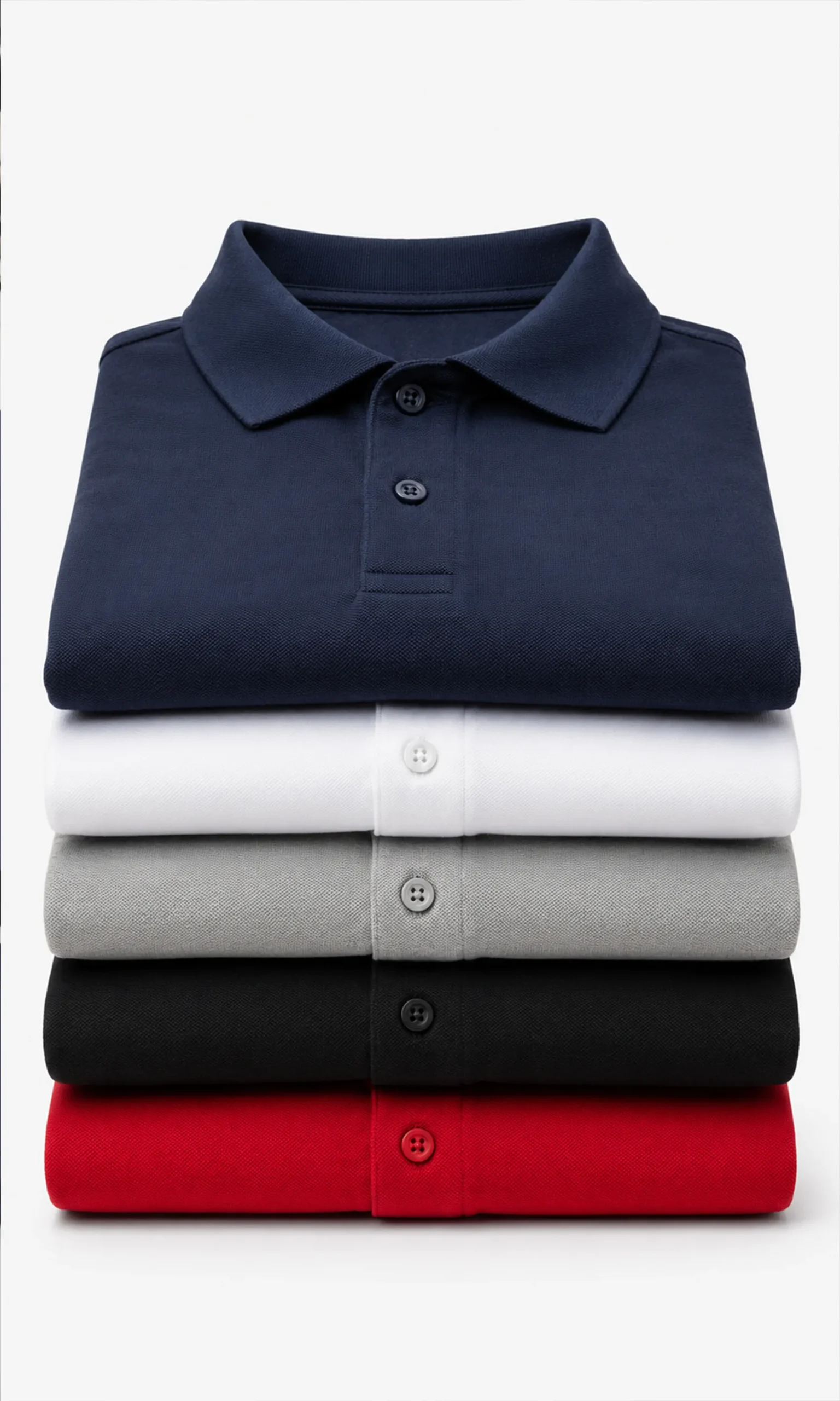 多色現貨Polo Shirt疊放，適合加印公司Logo