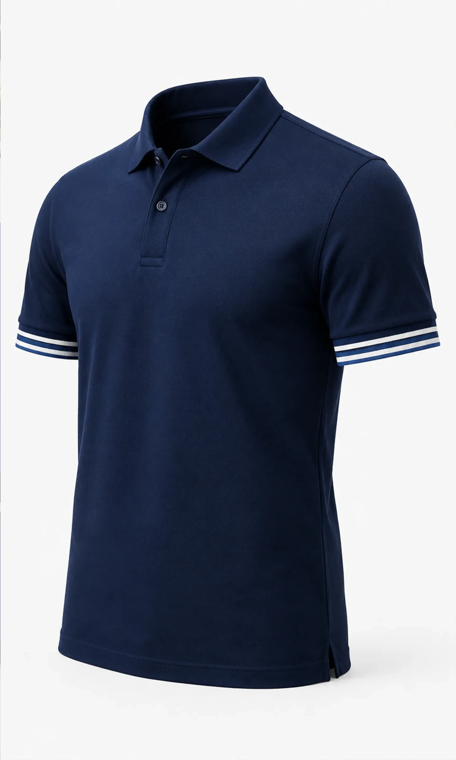 深藍拼色訂做Polo Shirt款式